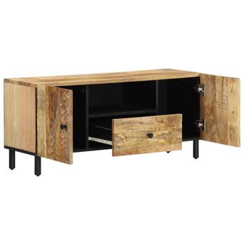 Mueble De Tv Madera Maciza De Mango 105x33x46 Cm