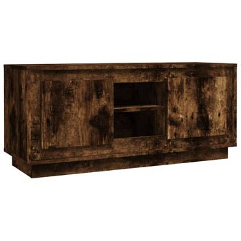 Mueble Para Tv Madera Contrachapada Roble Ahumado 102x35x45 Cm