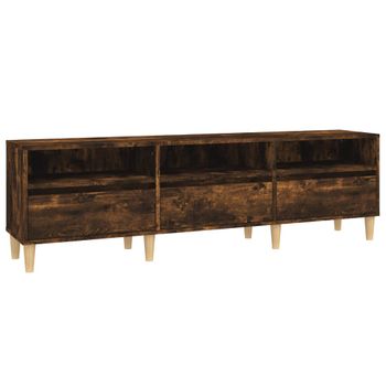 Mueble De Tv Madera Contrachapada Roble Ahumado 150x30x44,5 Cm