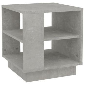 Mesa De Centro Madera Contrachapada Gris Hormigón 40x40x43 Cm