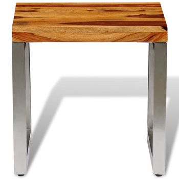 Mesa De Centro De Madera De Sheesham Maciza