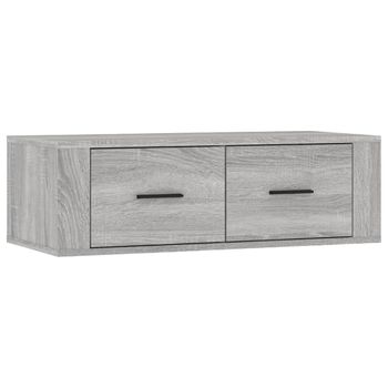 Mueble Tv Colgante Madera Contrachapada Gris Sonoma 80x36x25 Cm