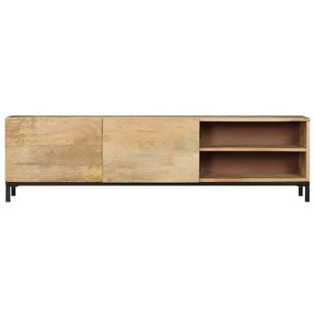 Mueble Para Tv Madera Maciza De Mango 145x30x41 Cm