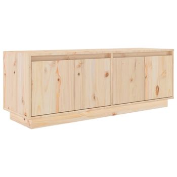 Mueble De Tv De Madera Maciza De Pino 110x34x40 Cm