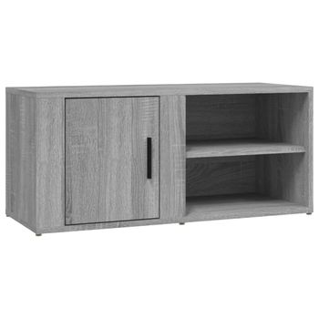 Mueble Para Tv Madera Contrachapada Gris Sonoma 80x31,5x36 Cm