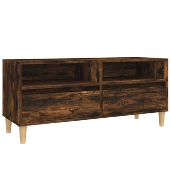 Mueble De Tv Madera Contrachapada Roble Ahumado 100x34,5x44,5cm