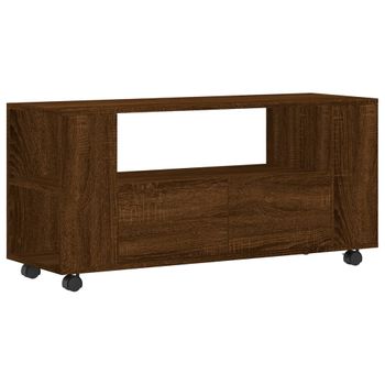 Mueble Para Tv Madera De Ingeniería Roble Marrón 102x34,5x43 Cm