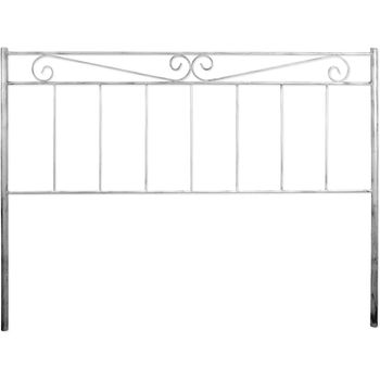 Cabecero De Forja Valenciano, Color Blanco Plata Cabezal Para Cama De 150 Cm, Cama Matrimonio (155 Cm X 125 )