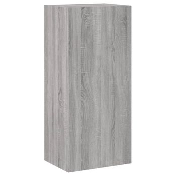 Mueble Tv De Pared Madera Ingeniería Gris Sonoma 40,5x30x90 Cm