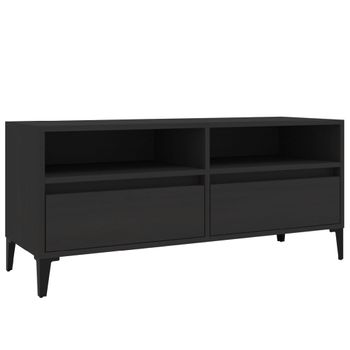 Mueble De Tv Madera Contrachapada Negro 100x34,5x44,5 Cm