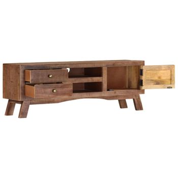 Mueble Para Tv De Madera Maciza De Mango Rugosa 110x30x40 Cm