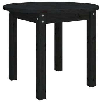 Mesa De Centro De Madera Maciza De Pino Negro Ø 55x45 Cm