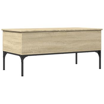 Mesa De Centro Madera Y Metal Roble Sonoma 100x50x45 Cm