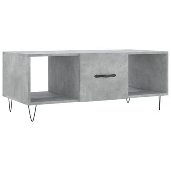 Mesa De Centro Madera Contrachapada Gris Hormigón 102x50x40 Cm