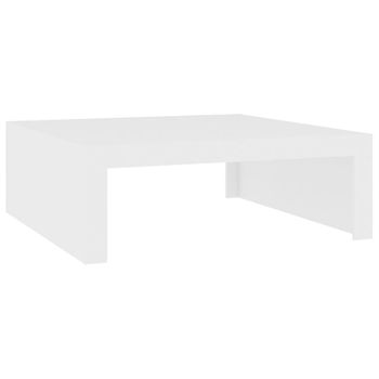 Mesa De Centro Madera Contrachapada Blanco 100x100x35 Cm