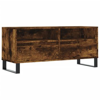 Mueble De Tv Madera Contrachapada Roble Ahumado 100x34,5x44,5cm