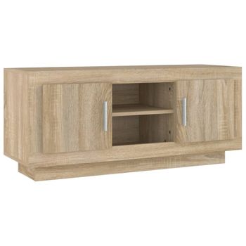 Mueble De Tv Madera Contrachapada Roble Sonoma 102x35x45 Cm