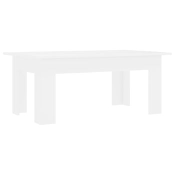 Mesa De Centro Madera Contrachapada Blanco 100x60x42 Cm