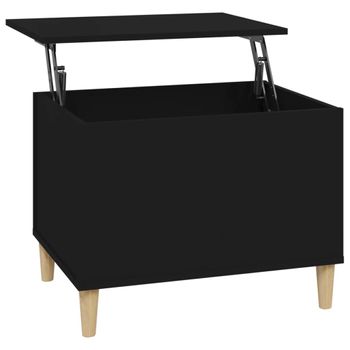 Mesa De Centro Madera Contrachapada Negro 60x44,5x45 Cm