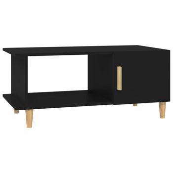 Mesa De Centro Madera Contrachapada Negro 90x50x40 Cm