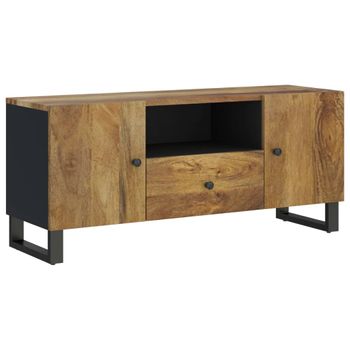 Mueble De Tv Madera Mango Y Madera Contrachapada 105x33,5x46 Cm