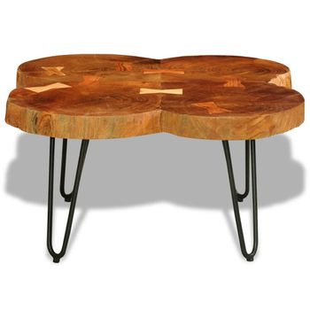 Mesa De Centro De 4 Troncos Madera Maciza De Sheesham 35 Cm