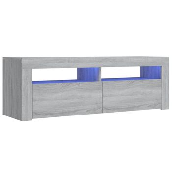 Mueble De Tv Con Luces Led Gris Sonoma 120x35x40 Cm