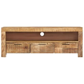 Mueble Para Tv De Madera Maciza De Mango Rugosa 110x30x40 Cm