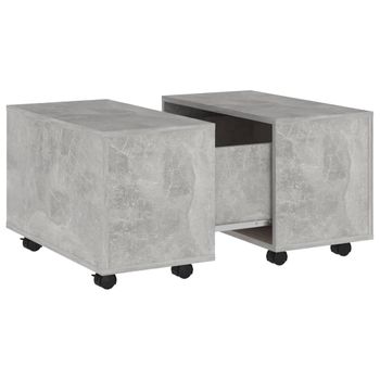 Mesa De Centro Madera Contrachapada Gris Hormigón 60x60x38 Cm