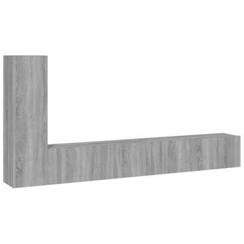 Set De Muebles Para Tv 3 Piezas Madera Contrachapada Gris Sonoma