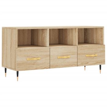 Mueble De Tv Madera De Ingeniería Roble Sonoma 102x36x50 Cm