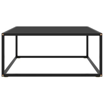 Mesa De Centro Negra Con Vidrio Negro 80x80x35 Cm