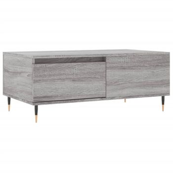 Mesa De Centro Madera Contrachapada Gris Sonoma 90x50x36,5 Cm