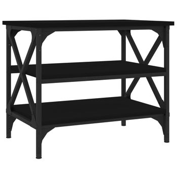 Mesa Auxiliar De Madera Contrachapada Negro 55x38x45 Cm