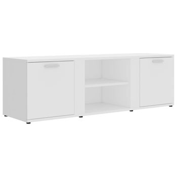 Mueble De Tv Madera Contrachapada Blanco 120x34x37 Cm