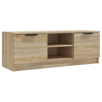 Mueble De Tv Madera Contrachapada Roble Sonoma 102x35x36,5 Cm