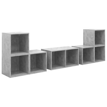 Muebles De Salón 6 Piezas Madera De Ingeniería Gris Hormigón