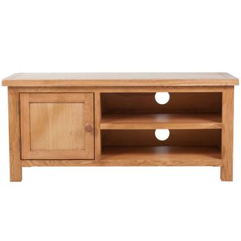 Mueble Para El Televisor Madera Maciza Roble 103x36x46 Cm