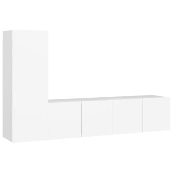 Juego De Mueble Para Tv De 3 Piezas Aglomerado Blanco