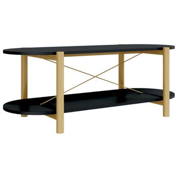 Mesa De Centro Madera Contrachapada Negro 110x48x40 Cm