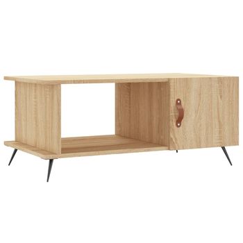 Mesa De Centro Madera Contrachapada Roble Sonoma 90x50x40 Cm