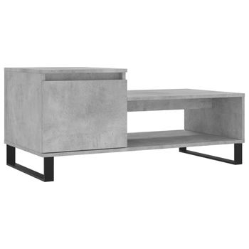 Mesa De Centro Madera Contrachapada Gris Hormigón 100x50x45 Cm