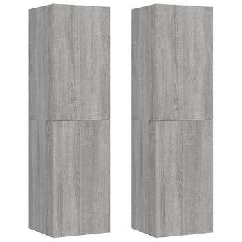 Muebles Para Tv De Pared 2 Unidades Gris Sonoma 30,5x30x110 Cm