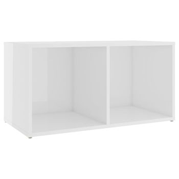 Mueble Para Tv Madera Contrachapada Blanco Brillo 72x35x36,5 Cm