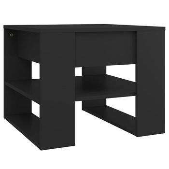 Mesa De Centro Madera Contrachapada Negro 55,5x55x45 Cm