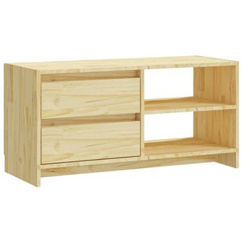 Mueble De Tv De Madera Maciza De Pino 80x31x39 Cm