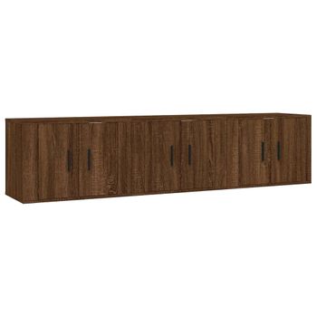 Muebles Para Tv De Pared 3 Unidades Roble Marrón 57x34,5x40 Cm