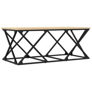 Mesa De Centro Madera De Ingeniería Roble Sonoma 100x49x40 Cm