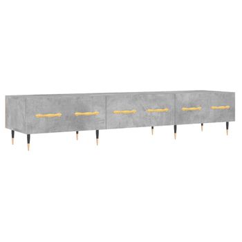 Mueble Para Tv Madera De Ingeniería Gris Hormigón 150x36x30 Cm