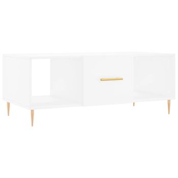 Mesa De Centro Madera Contrachapada Blanco 102x50x40 Cm